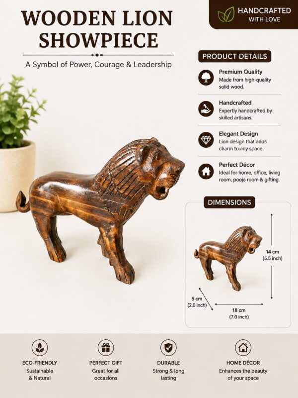 Wooden Handicraft Lion